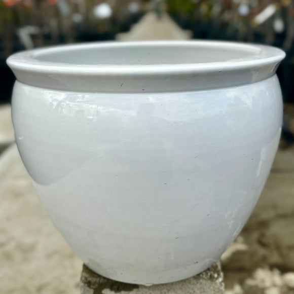 Oriental Porcelain White Fish bowl - Large