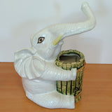 White Elephant Bamboo Ceramic Planter, 10" Tall - CLOSEOUT