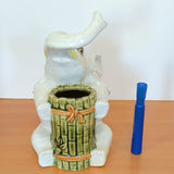 White Elephant Bamboo Ceramic Planter, 10" Tall - CLOSEOUT