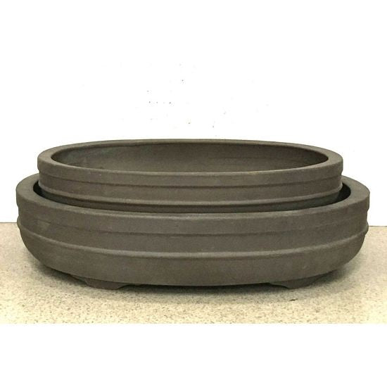 Bonsai Pot, Oval Shape, Set of 2 (Without hole )