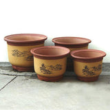 Classic Chinese Floral pot, with Scenery pattern, set of 4 - C&J Gardening Center