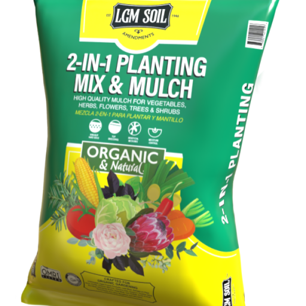 mix mulch with potting soil LGM - Organic 2-IN-1 Planting Mix & Mulch